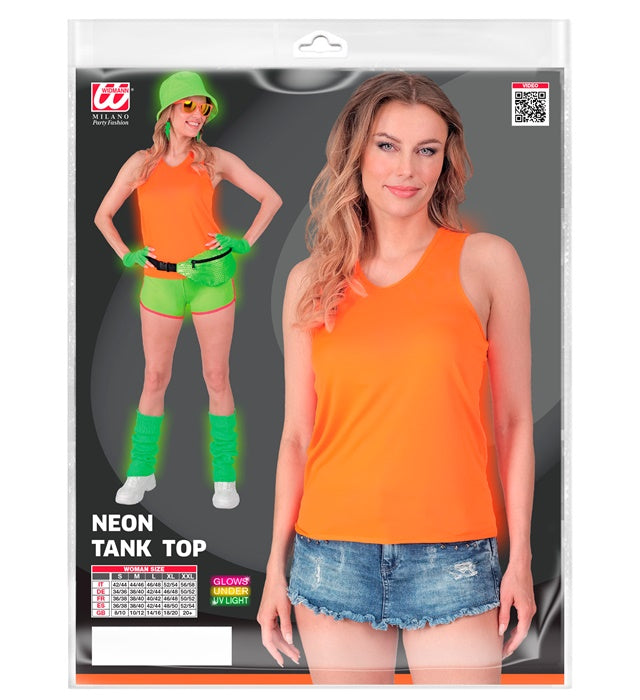 Neon-orangenes Tank Top für Fasnacht und Karneval
