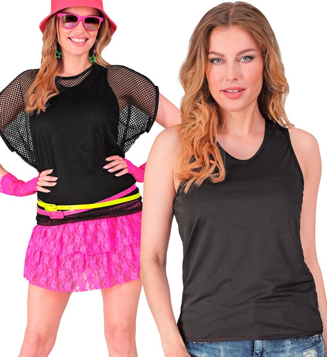 Schwarzes Tank Top schlicht und bequem für Fasnacht und Mottoparty