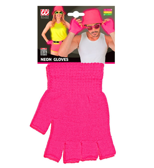 NEON PINKE FINGERLOSE HANDSCHUHE Neon - Pink