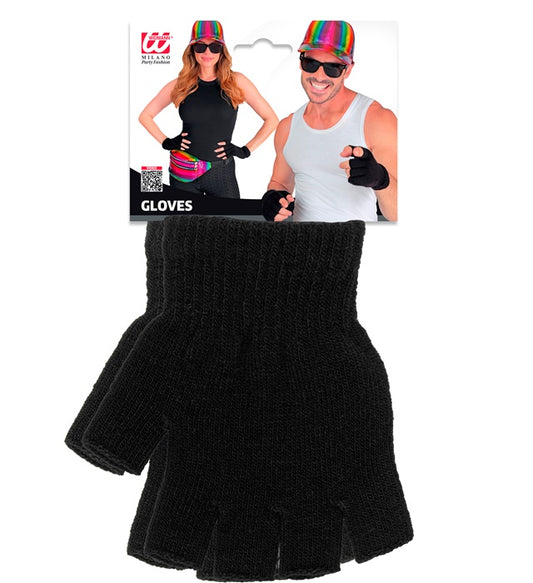 SCHWARZE FINGERLOSE HANDSCHUHE Schwarz