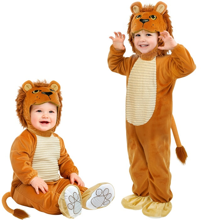 Löwenkostüm Overall mit Kapuze und Löwenkopf für Fasnacht und Karneval