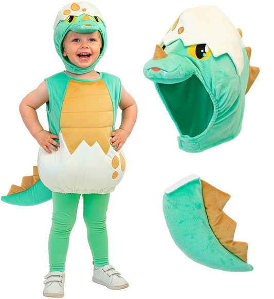 Kinder Kostüm Dinosaurier Baby mit Hose und Kapuze