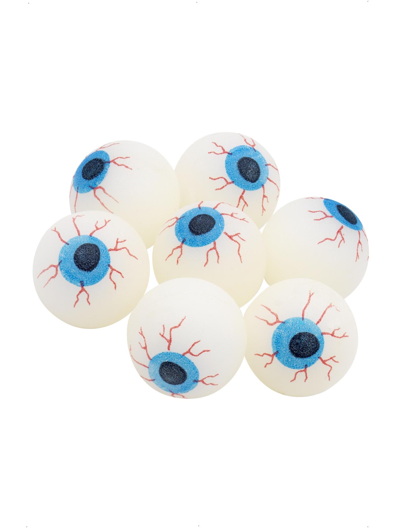Smiffys Glow-in-the-Dark Eyeball Powerball Weiss, Tube mit 48 Stück