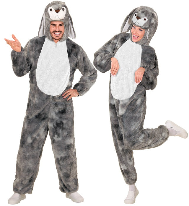 Kuscheliges Kaninchen Plüschkostüm mit Kapuze und Maske für Fasnacht