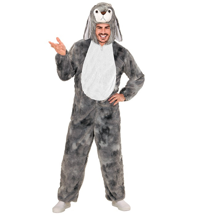 Kuscheliges Kaninchen Plüschkostüm mit Kapuze und Maske für Fasnacht