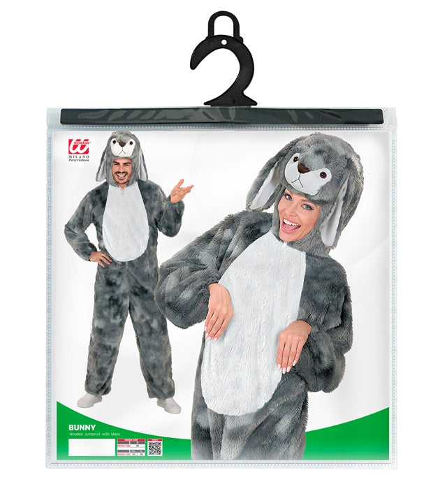 Kuscheliges Kaninchen Plüschkostüm mit Kapuze und Maske für Fasnacht