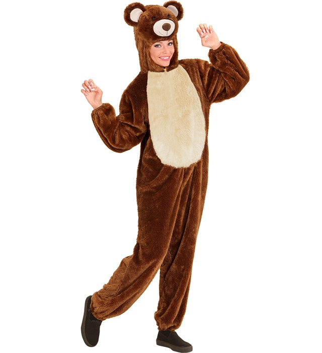 Bär Plüschkostüm mit Kapuze und Maske für Fasnacht