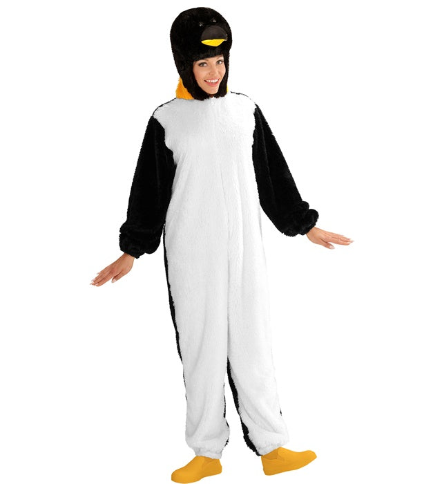 Pinguin Plüschkostüm Overall mit Kapuze für Fasnacht und Karneval