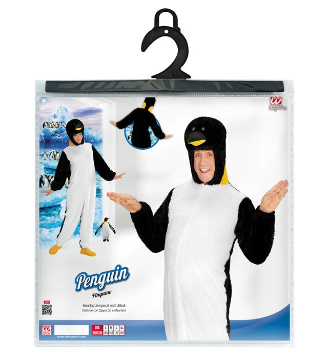Pinguin Plüschkostüm Overall mit Kapuze für Fasnacht und Karneval