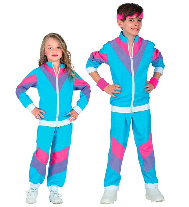 80er Jahre Trainingsanzug im Retro-Design mit Oberteil und Hose