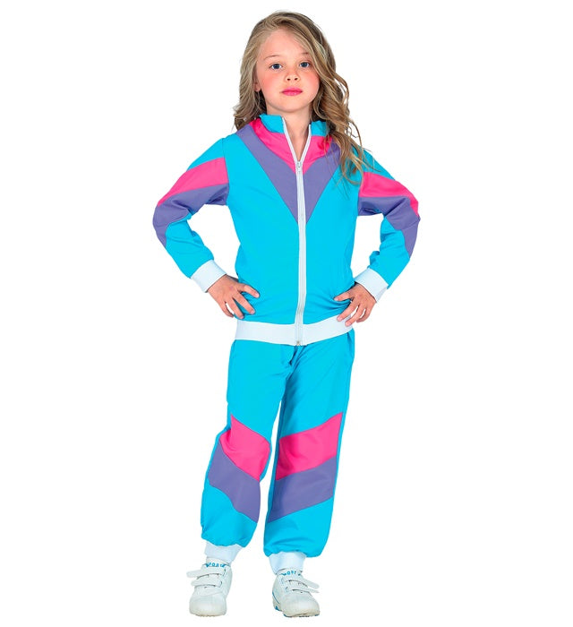 80er Jahre Trainingsanzug im Retro-Design mit Oberteil und Hose