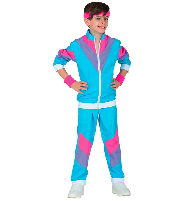 80er Jahre Trainingsanzug im Retro-Design mit Oberteil und Hose
