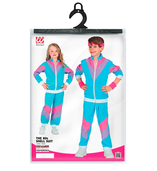 80er Jahre Trainingsanzug im Retro-Design mit Oberteil und Hose
