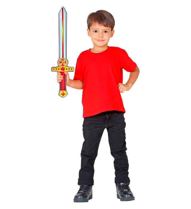 Weiches Kreuzritter Schwert aus Schaumstoff, 52 cm lang, Kinderspielzeug