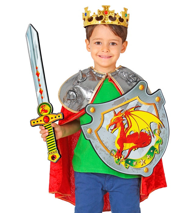 Kinderkostüm Drachenritter Schwert und Schild aus weichem Schaumstoff