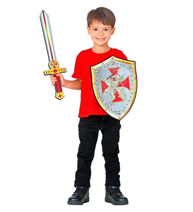 Kreuzritter Schwert und Schild aus weichem Schaumstoff für Kinder