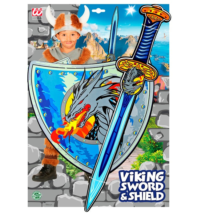 Drachenwikinger Schwert und Schild aus weichem Schaumstoff für Kinder