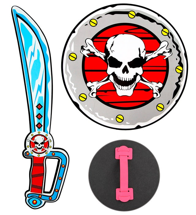 Piraten Schwert und Schild aus weichem Schaumstoff, jeweils 52 cm lang