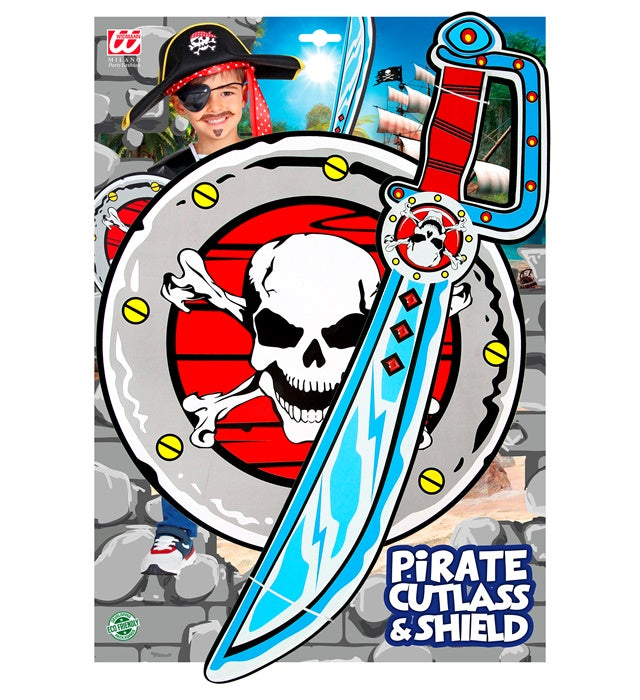 Piraten Schwert und Schild aus weichem Schaumstoff, jeweils 52 cm lang