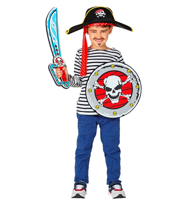 Piraten Schwert und Schild aus weichem Schaumstoff, jeweils 52 cm lang