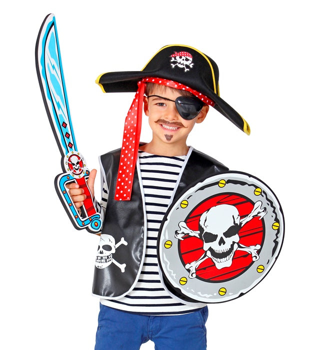 Piraten Schwert und Schild aus weichem Schaumstoff, jeweils 52 cm lang