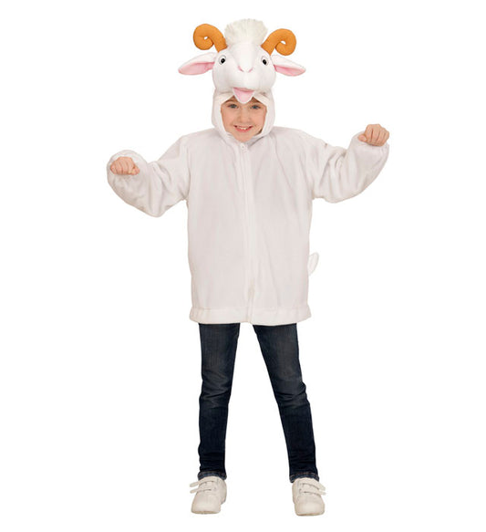 Weiches Ziegen-Plüschkostüm mit Kapuzenjacke für Fasnacht