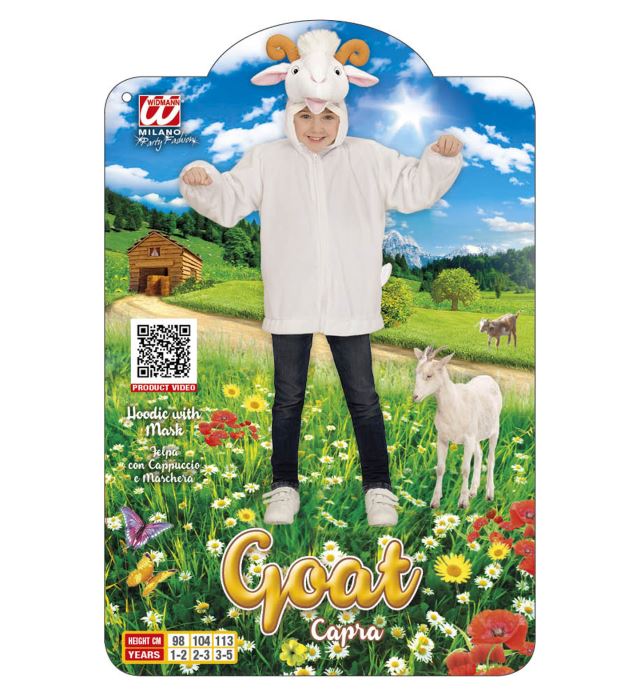 Weiches Ziegen-Plüschkostüm mit Kapuzenjacke für Fasnacht