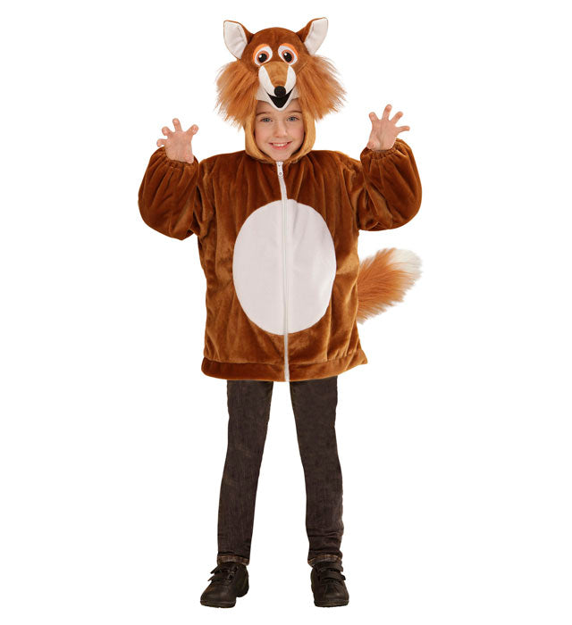 Fuchs Plüschjacke mit Kapuze in orange und braun für Fasnacht