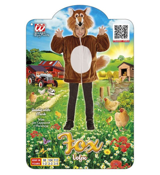 Fuchs Plüschjacke mit Kapuze in orange und braun für Fasnacht