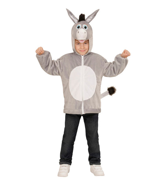 Esel Plüschkostüm Jacke mit Kapuze für Fasnacht und Karneval