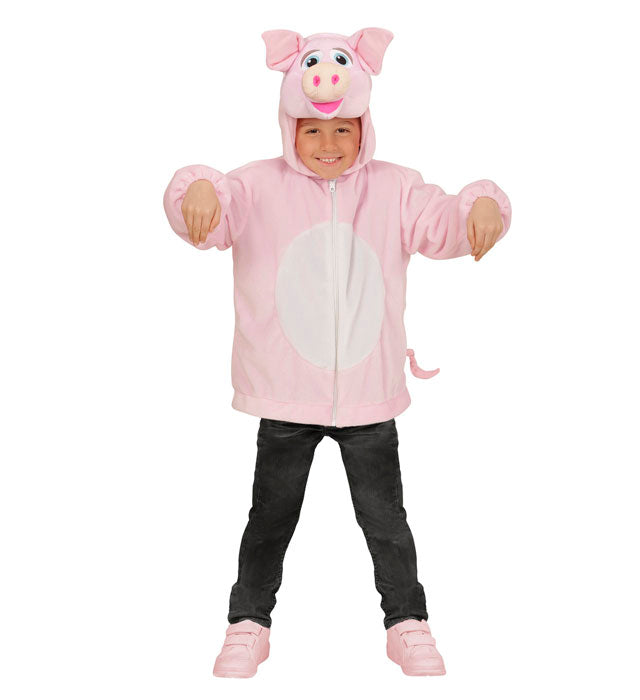 Weiches Schwein Plüschkostüm mit Kapuze für Fasnacht und Karneval