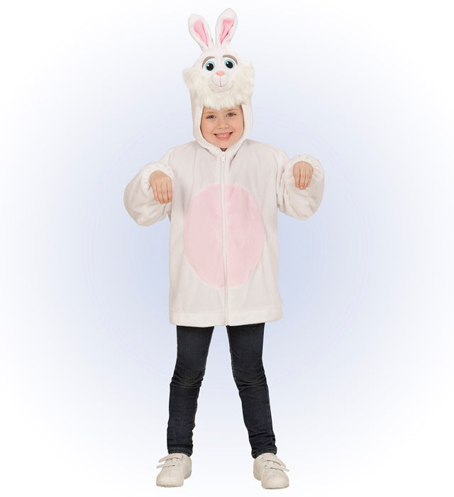 Weiches Hasen Plüschkostüm mit Kapuzenjacke für Fasnacht und Karneval