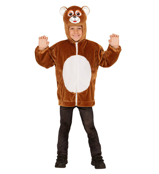 Weiches Bär Plüschkostüm mit Kapuzenjacke für Fasnacht und Karneval