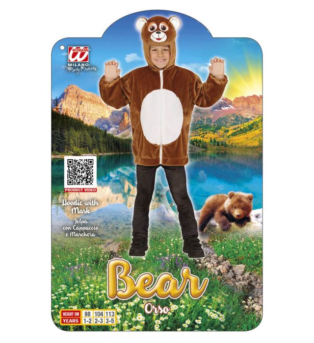 Weiches Bär Plüschkostüm mit Kapuzenjacke für Fasnacht und Karneval