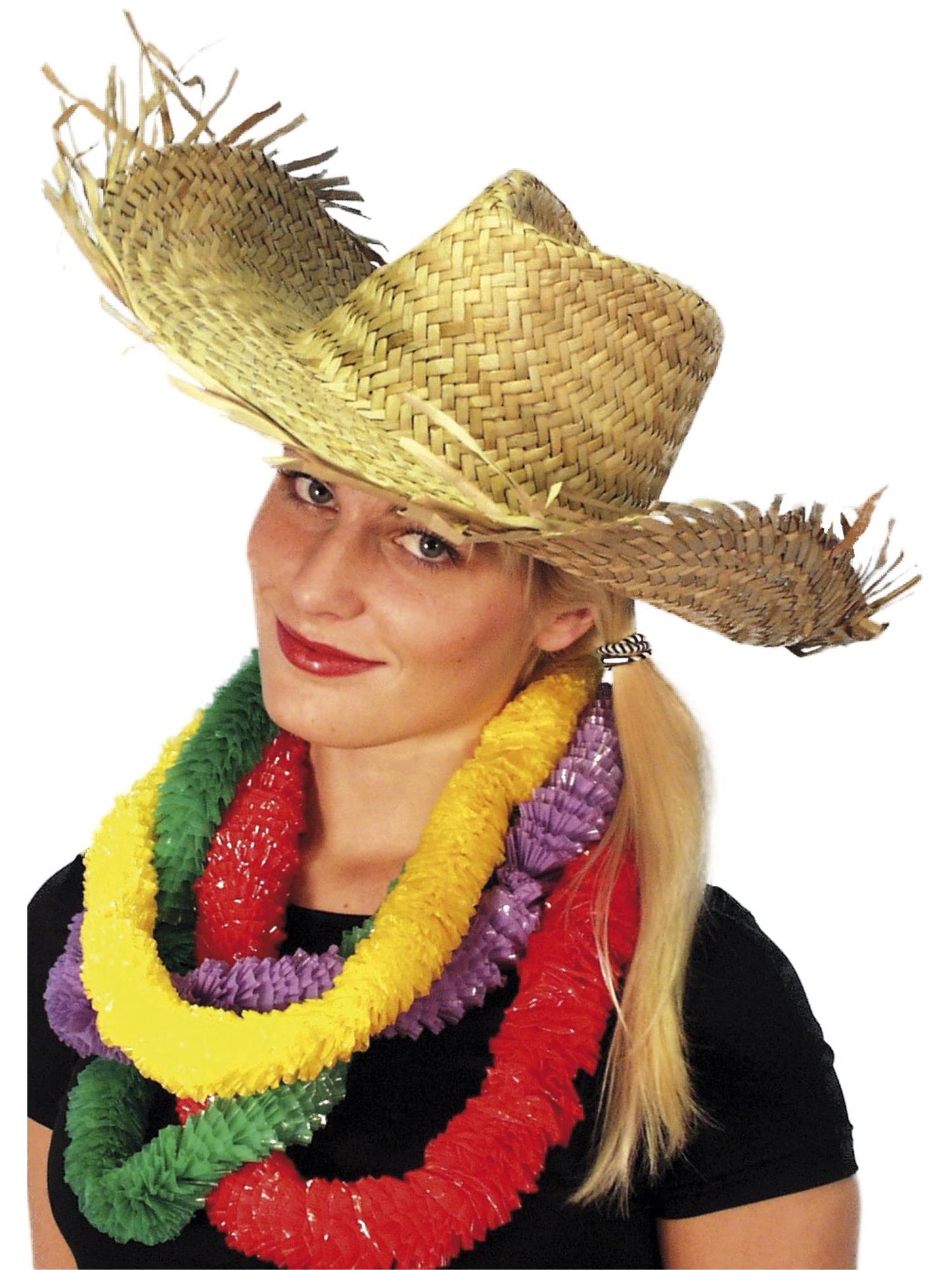 Smiffys Beachcomber Hawaiian Straw Hat, Straw für Unisex