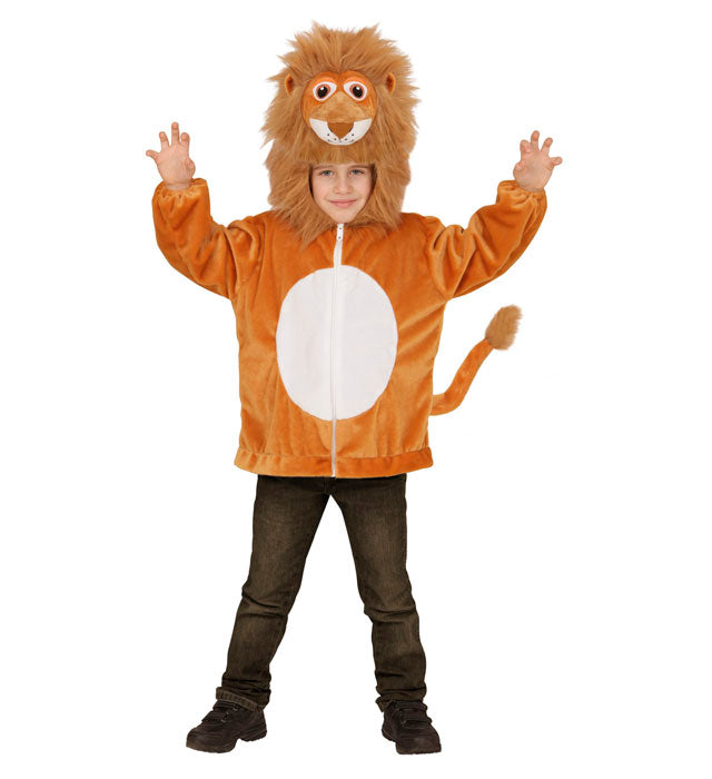 Weiches Löwen-Kapuzenkostüm aus Plüsch mit Mähne für Fasnacht und Karneval
