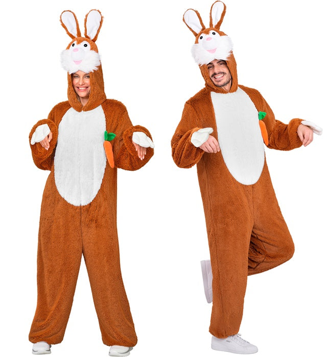 Extra weiches Hasenkostüm mit Kapuze aus Plüsch für Fasnacht und Karneval