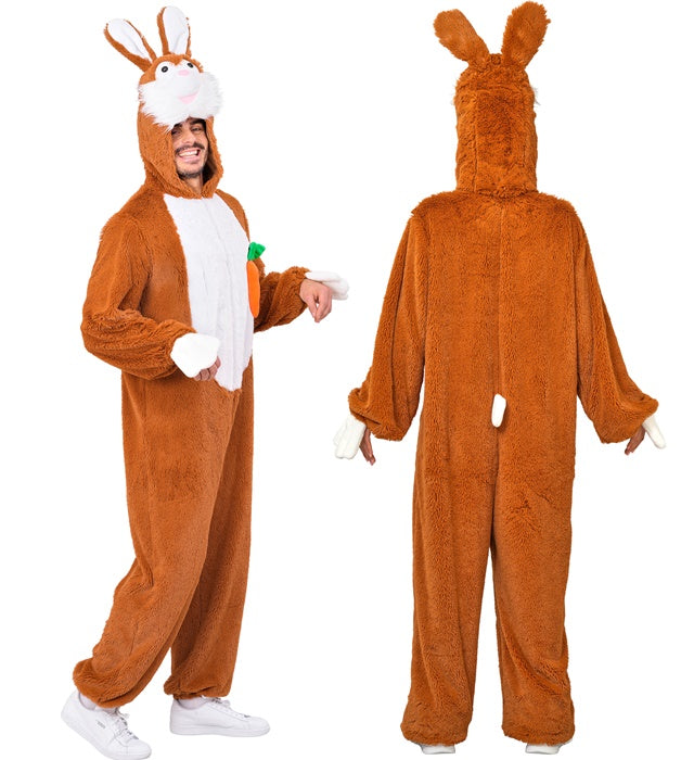 Extra weiches Hasenkostüm mit Kapuze aus Plüsch für Fasnacht und Karneval