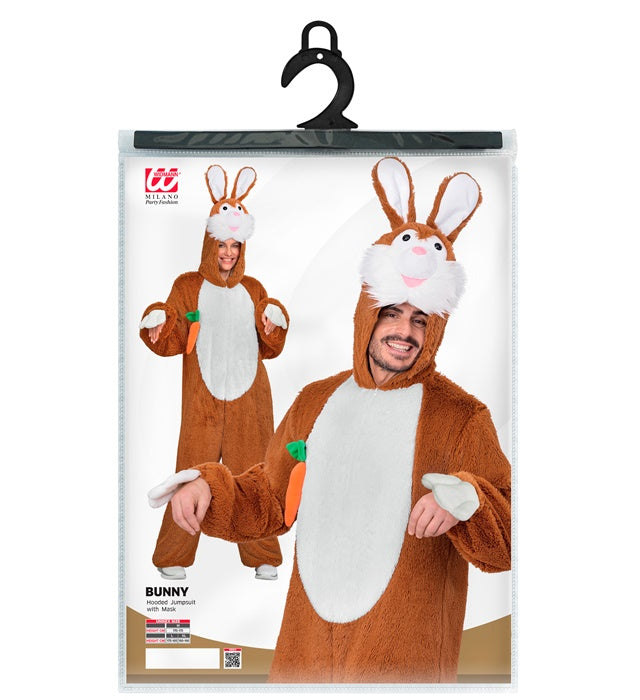 Extra weiches Hasenkostüm mit Kapuze aus Plüsch für Fasnacht und Karneval