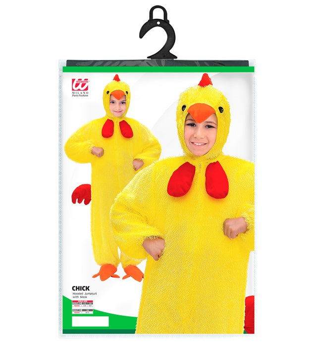 Küken-Overall mit Kapuze und Maske als Fasnachtskostüm
