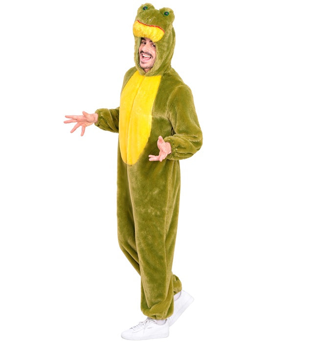 Extra weiches Frosch Plüschkostüm mit Kapuze für Fasnacht und Karneval