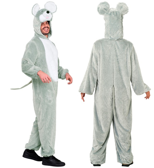 Extra weiches Plüsch-Mauskostüm mit Kapuze für Fasnacht