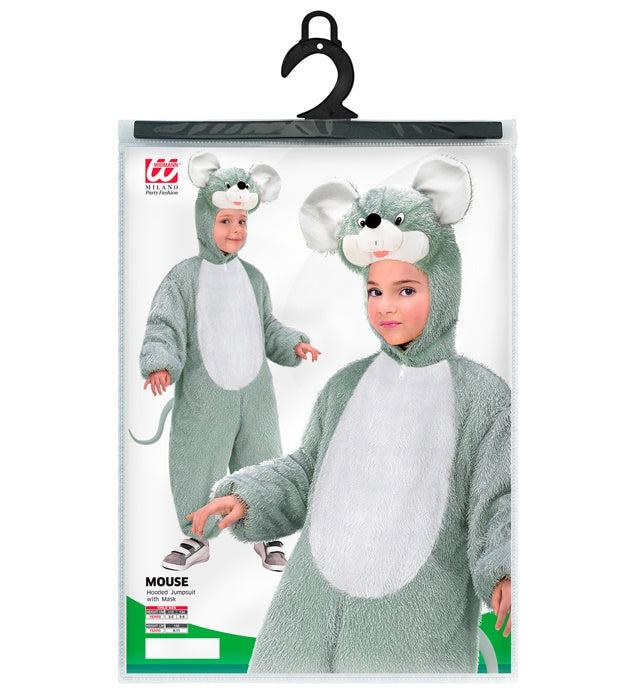 Lustiger Maus-Kostüm-Overall mit Kapuze für Fasnacht und Karneval