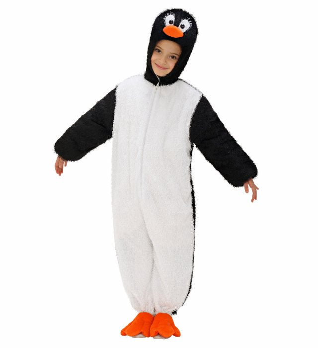 Lustiger Pinguin-Overall mit Kapuze und Maske als Fasnachtskostüm