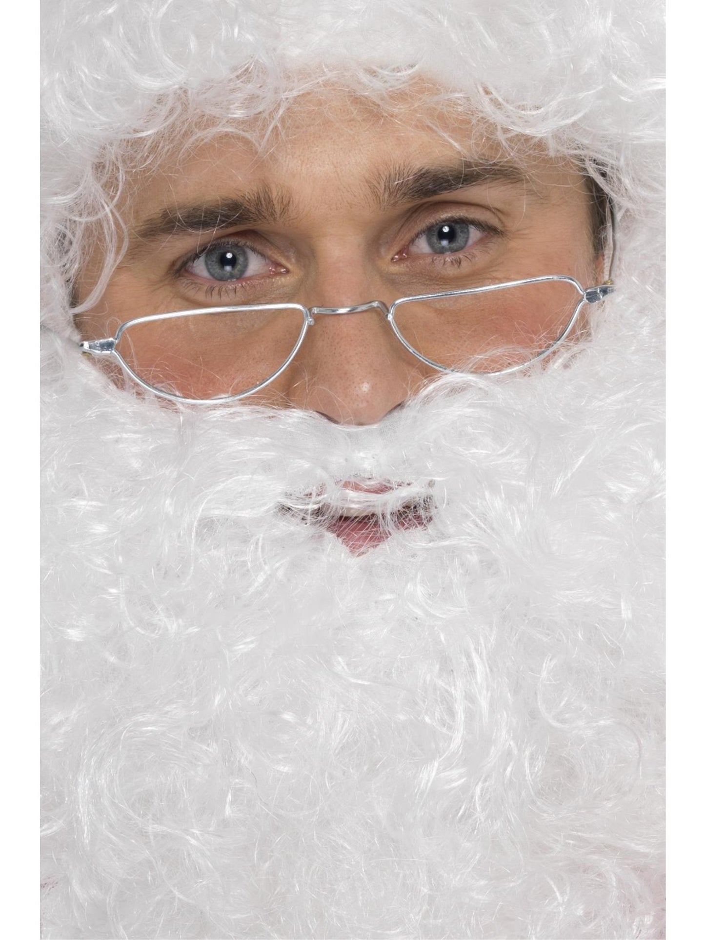 Smiffys Santa Half Moon Specs silberne Kostümbrille für Erwachsene