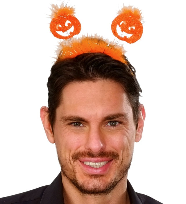 Kürbis-Haarreif mit orangefarbenem Kürbismotiv als Halloween-Kostümzubehör