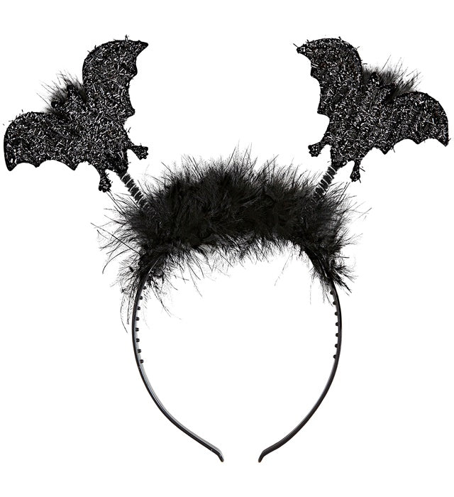 Fledermaushaarreif mit schwarzen Fledermaus-Ohren für Fasnacht und Halloween