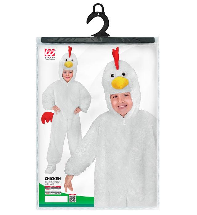 Weiches Huhn Plüschkostüm mit Kapuze für Fasnacht und Karneval