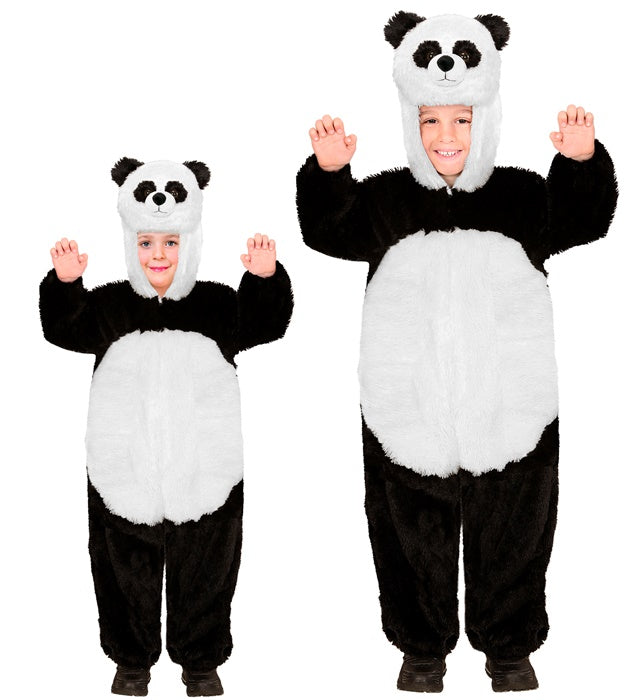 Panda Plüschkostüm Overall mit Kapuze für Fasnacht und Karneval