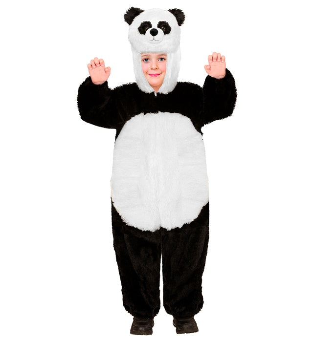 Panda Plüschkostüm Overall mit Kapuze für Fasnacht und Karneval